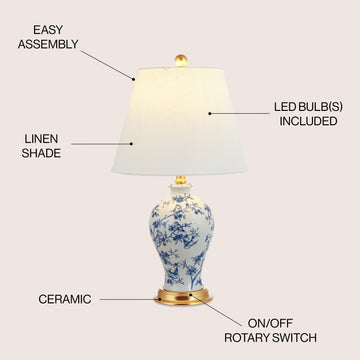 Grace 24" Floral LED Table Lamp
